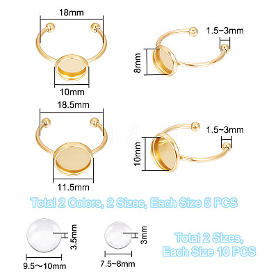 DIY Blank Dome Cuff Ring Making Kit DIY-UN0005-18-1