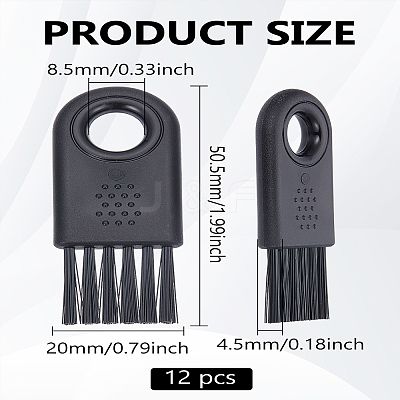 12Pcs Plastic Razor Trimmer Shaver Cleaning Brush TOOL-LP0001-13-1