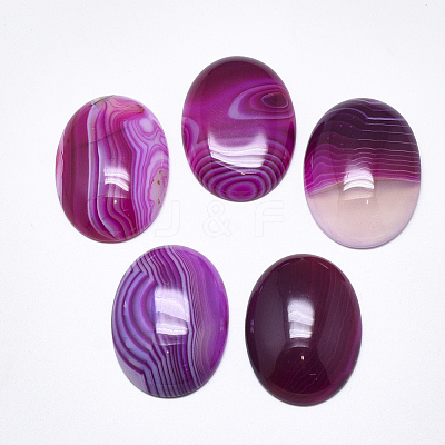 Natural Banded Agate/Striped Agate Cabochons G-T122-22B-1