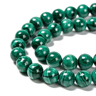 Natural Malachite Beads Strands G-O166-07A-6mm-1