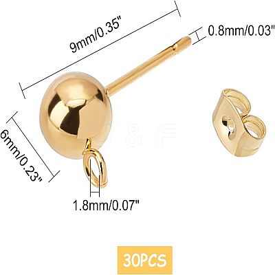 304 Stainless Steel Stud Earring Findings STAS-UN0007-86G-1