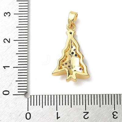 Christmas Brass Micro Pave Cubic Zirconia Pendants KK-K305-07B-02-1
