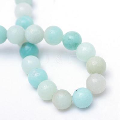 Round Natural Grade A Amazonite Bead Strands G-R345-6mm-16-1