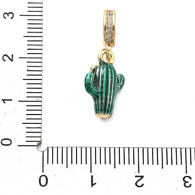Rack Plating Brass Micro Pave Clear Cubic Zirconia European Dangle Charms KK-Q017-16G-1