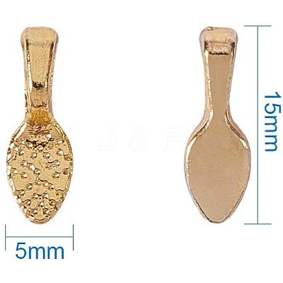 Brass Glue-on Flat Pad Bails PALLOY-PH0012-09-1