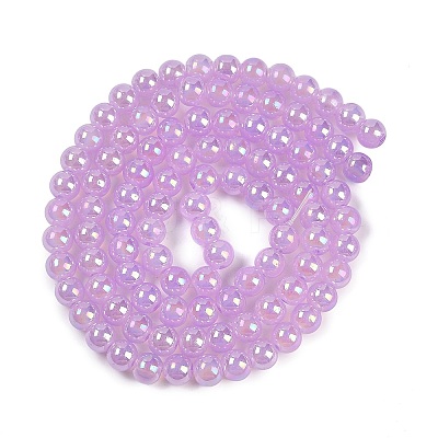 Baking Paint Electroplate Glass Beads Strands GLAA-G120-01D-1