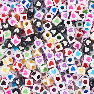900Pcs 9 Colors Opaque Acrylic Beads OACR-TA0003-59-1