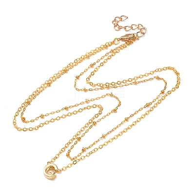 Bohemian Style Stainless Steel Double Layer Initial Pendant Necklaces FS-WGDC616-07-1
