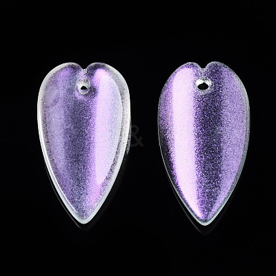 Transparent Spray Painted Glass Pendants GGLA-S054-013B-02-1