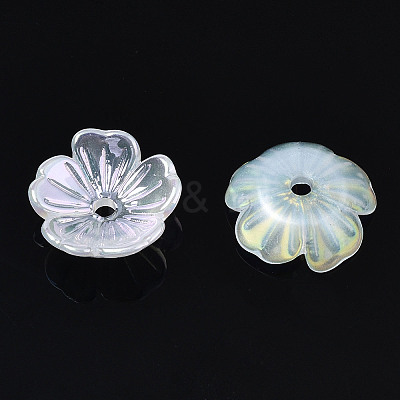 5-Petal Electroplate Acrylic Bead Caps LS-X-PACR-T014-05-1