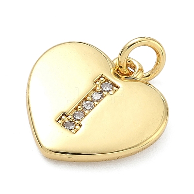 Brass Micro Pave Clear Cubic Zirconia Pendants KK-D229-01G-09-1