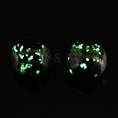 Luminous Handmade Gold Sand Lampwork Beads X-LAMP-T021-03K-1