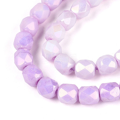 Anti-Tarnish Electroplate Glass Beads Strands GLAA-N057-6mm-04-1