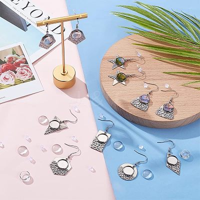 16Pcs 8 Style 304 Stainless Steel Earring Hooks STAS-CA0001-84-1