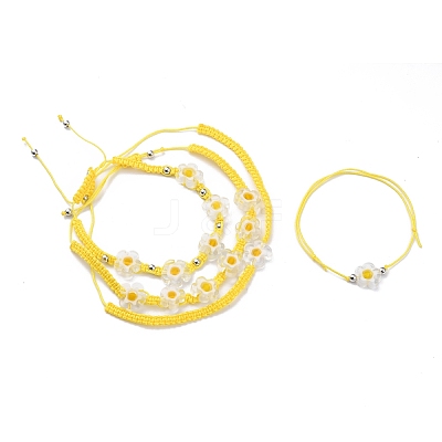 Adjustable Nylon Thread Braided Bead Bracelets Sets BJEW-JB05959-1