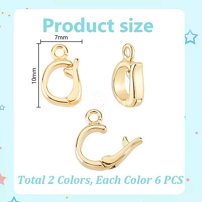 12Pcs 2 Colors Brass Twister Clasps KK-GA0002-22-1
