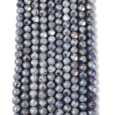 Ombre Effect Dyed Electroplate Opaque Glass Beads Strands EGLA-Q130-01A-01-1