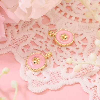 2Pcs Brass Enamel Pendants KK-TADJ0001-15A-1