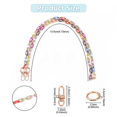 Transparent Acrylic Twisted Chain Bag Decorative Chains HJEW-YW00116-02-1