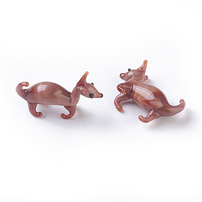 Handmade Lampwork Puppy Home Display Decorations LAMP-L075-019-1