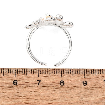 Adjustable Brass Enamel Cuff Open Rings RJEW-P172-04A-P-1