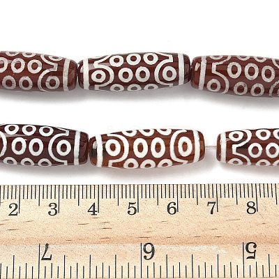 Rice Shape Tibetan Style dZi Beads Strands G-A269-A18-01-1