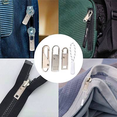 6Pcs Plastic Zipper Puller and 12Pcs Alloy Replacement pull-tab Accessories FIND-SZ0001-17-1