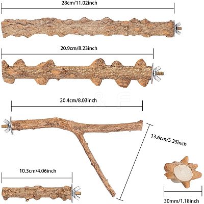 Wood Perch Bird Platform AJEW-GA0001-30-1