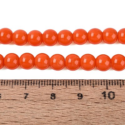 Opaque Solid Color Glass Beads Strands GLAA-T032-P6mm-18-1