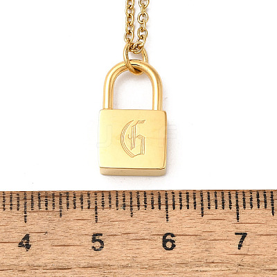 304 Stainless Steel Rolo Chain Pendant Necklaces NJEW-S444-01G-07-1