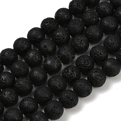 Synthetic Lava Rock Beads Strands G-S397-D01-10mm-1