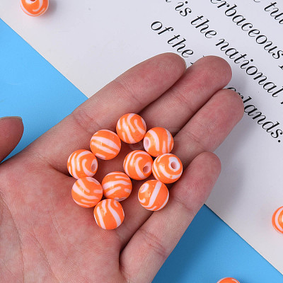 Opaque Striped Acrylic Beads MACR-S373-27A-04-1