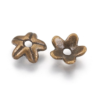 Tibetan Style Alloy Bead Caps X-K0PA6071-1