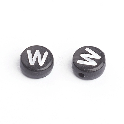 Acrylic Horizontal Hole Letter Beads X-OACR-E001-17-1