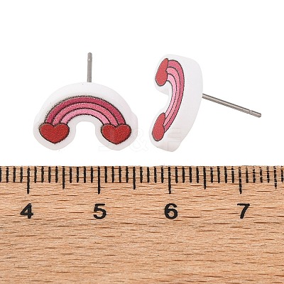 Wood Stud Earrings EJEW-M063-01H-1