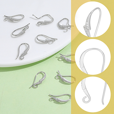 16Pcs Brass Cubic Zirconia Earring Hooks KK-BBC0027-64P-1