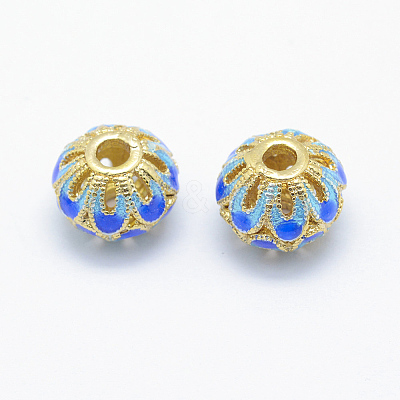 Electroplate Brass Enamel Beads KK-K185-02A-RS-1