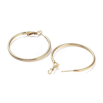 Ring 304 Stainless Steel Hoop Earrings for Women Men EJEW-B049-02D-G-1