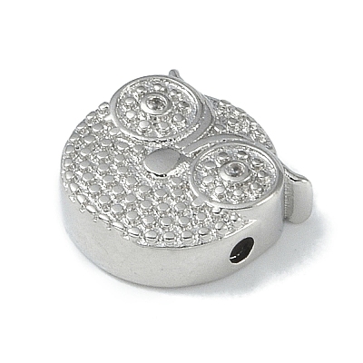 Rack Plating Brass Micro Pave Clear Cubic Zirconia Beads KK-A220-22P-1