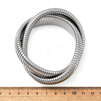 304 Stainless Steel Stretch Bracelets BJEW-A031-01C-P-1