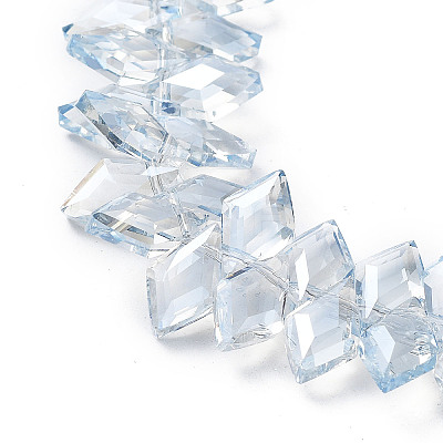 Electroplate Rhombus Glass Beads Strands X-EGLA-A036-12A-PL01-1