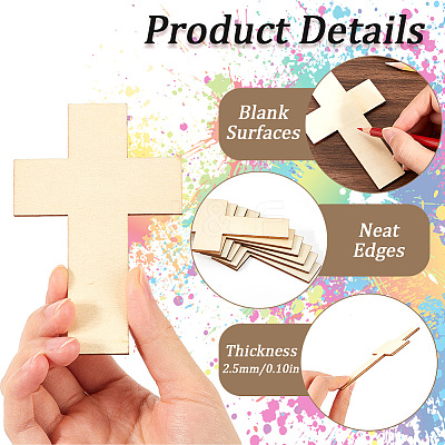 100Pcs Unfinished Wood Cutouts DIY-SP0001-69-1