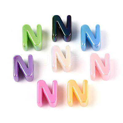 UV Plating Opaque Acrylic European Beads OACR-M027-03N-1