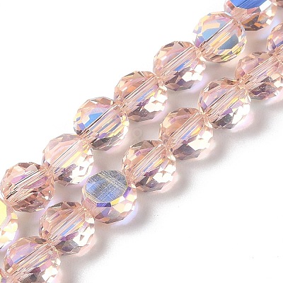 Transparent Electroplate Glass Beads Strands GLAA-Q099-D01-M02-1
