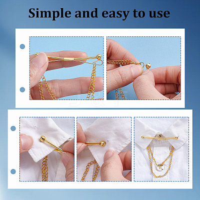 4Pcs 2 Colors Alloy Hanging Chain Brooch FIND-GA0008-66-1
