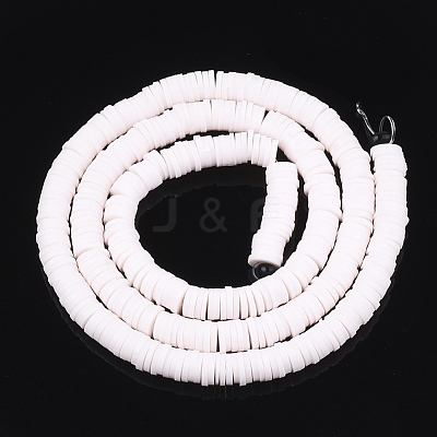 Flat Round Handmade Polymer Clay Bead Spacers CLAY-R067-3.0mm-16-1