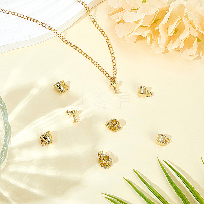 8Pcs 4 Styles Brass Pendants KK-BBC0023-95-1