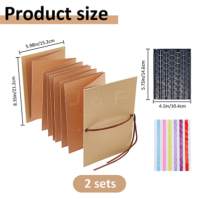2Pcs Rectangle Paper Journal Photo Albums AJEW-FH0007-25A-1