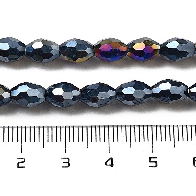 Electroplate Glass Beads Strands EGLA-A037-P6x8mm-B04-1
