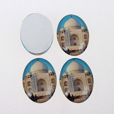 The White House Photo Glass Oval Cabochons X-GGLA-N003-18x25-F21-1
